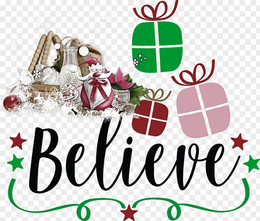 Believe Santa Christmas PNG