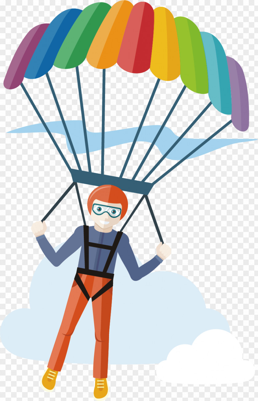 Sport Parachute Parachuting Skydiver Poster PNG