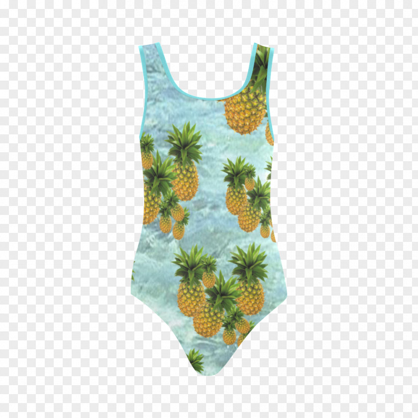 One-piece Swimsuit Turquoise Powder Blue Pineapple PNG