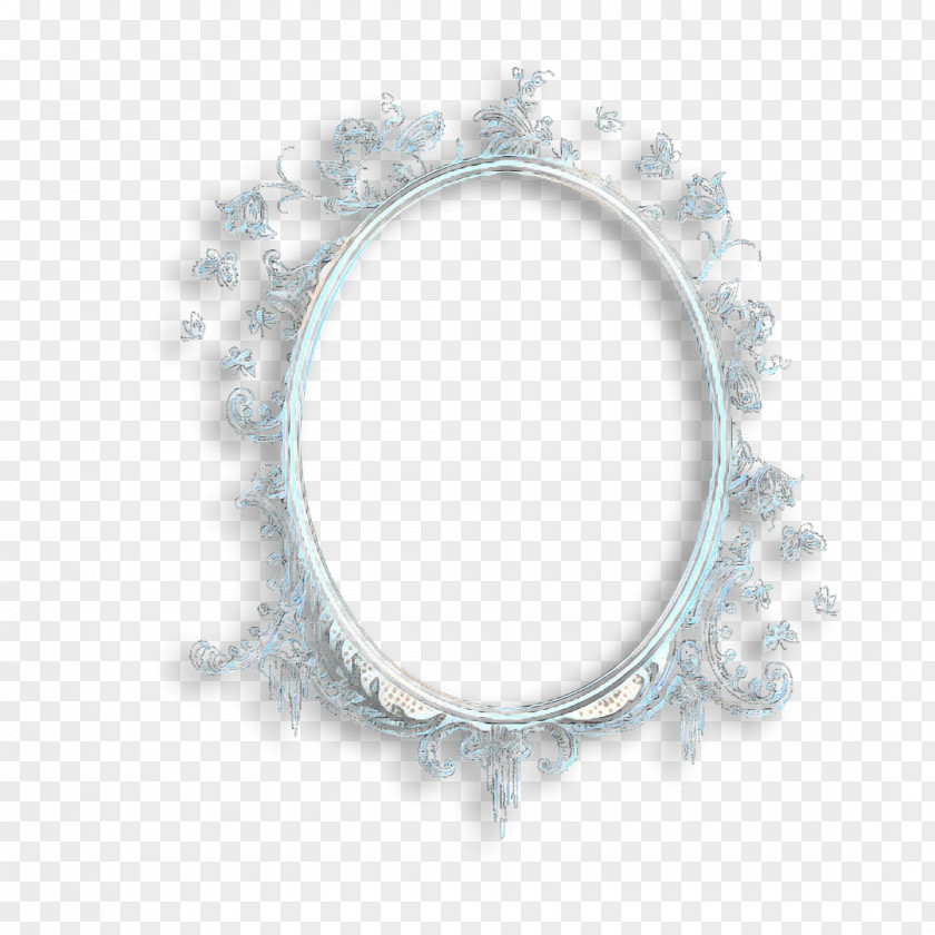 Oval Silver Mirror Metal Circle PNG