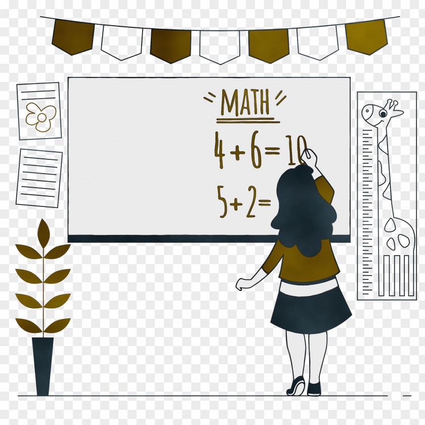 Cartoon Vector Teaching Mathematics PNG