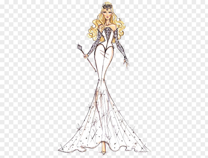 Creative Europe Woman Glinda Wicked Witch Of The West East Fashion Illustration Drawing PNG