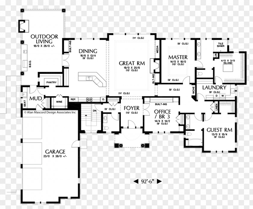 Design Floor Plan House Alan Mascord Associates PNG