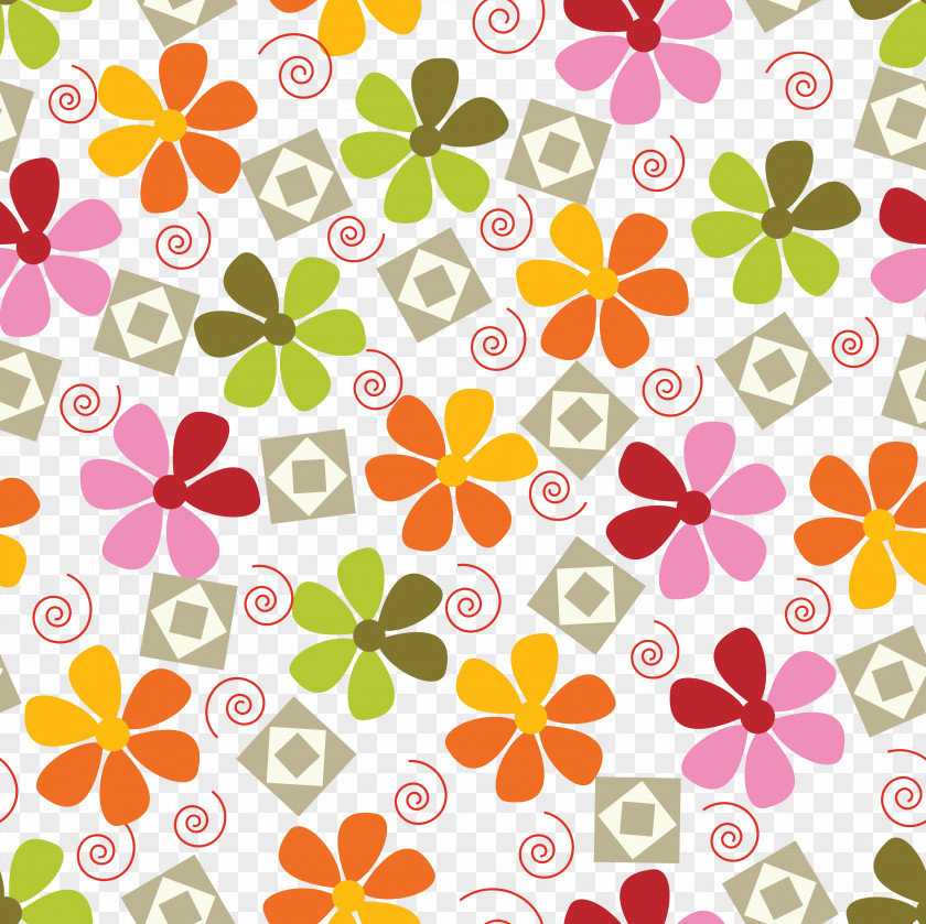 Floral Pattern Art Wallpaper PNG