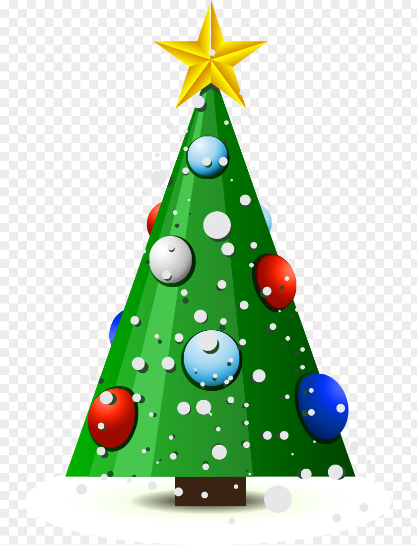 Green Christmas Tree Covered With Ornaments Vector New Year PNG