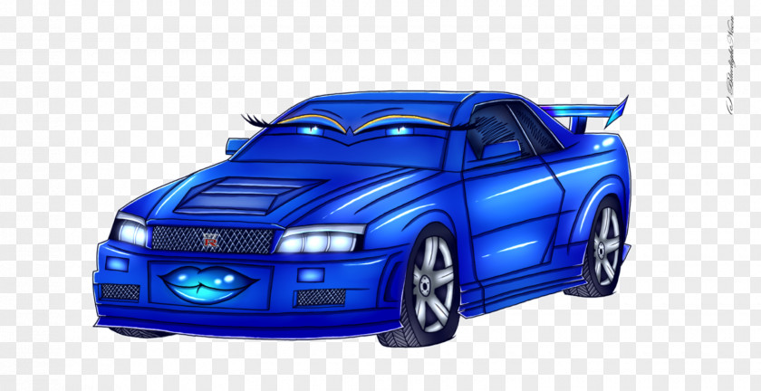 Light Blue Cars Nissan Skyline GT-R Bumper Car PNG