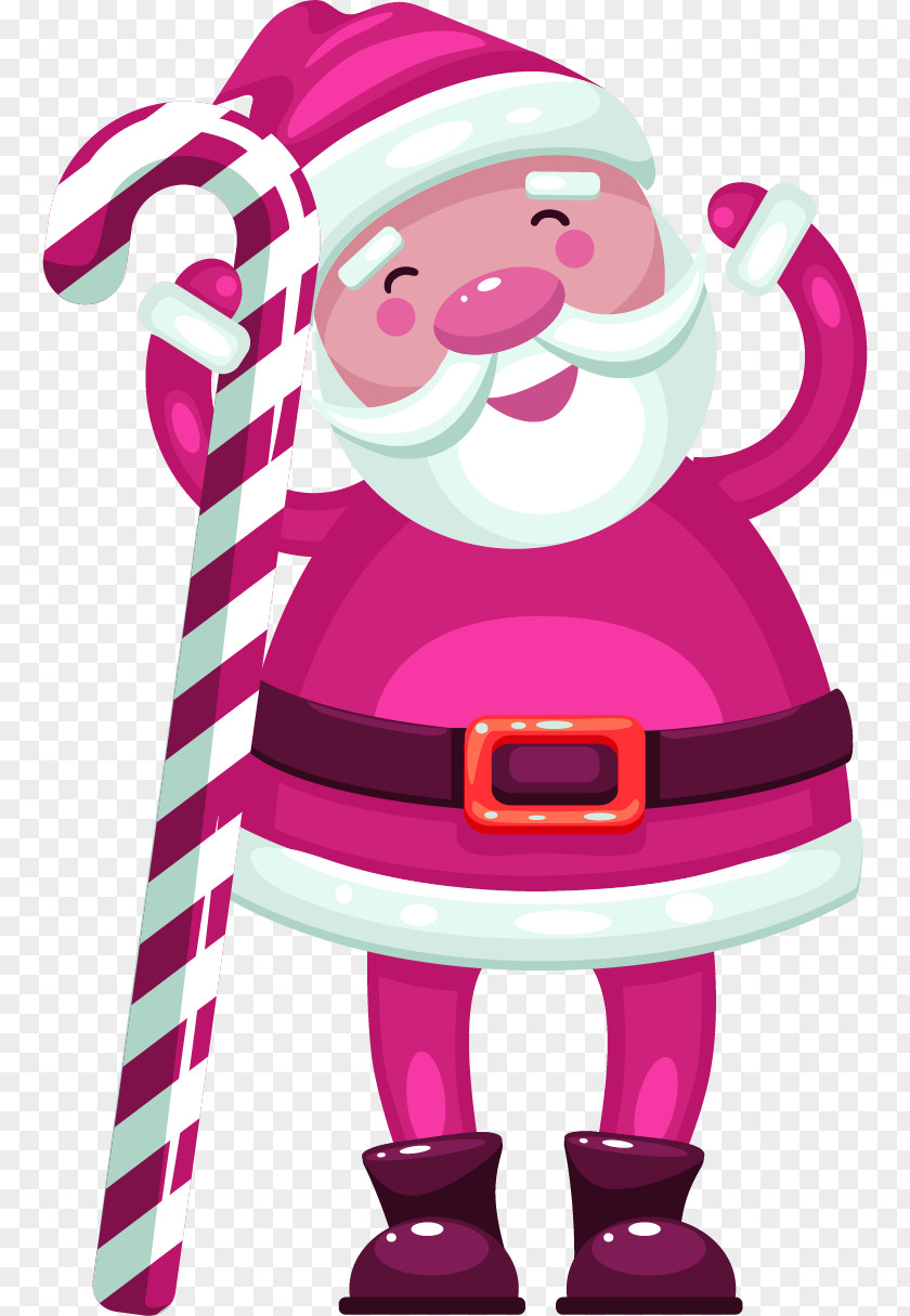 Purple Cartoon Santa Claus Decoration Pattern Christmas Illustration PNG