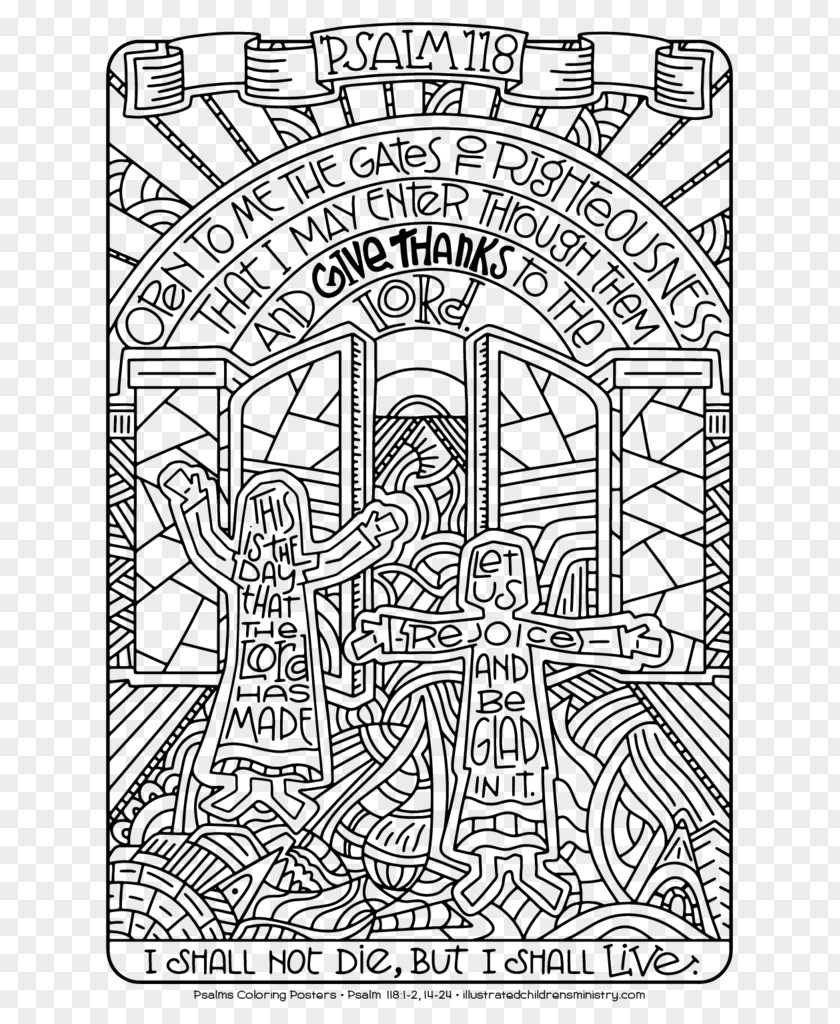 Child Psalms Bible Coloring Book PNG