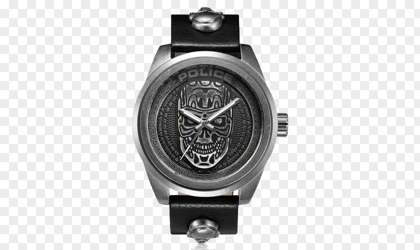 Police Cool Skull Punk Style Quartz Watch Coaxial Escapement Omega SA Seamaster Speedmaster PNG