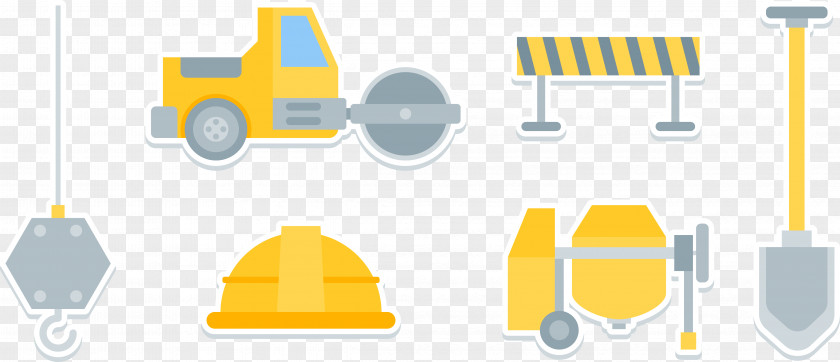Site Construction Tools Architectural Engineering Heavy Equipment Illustration PNG