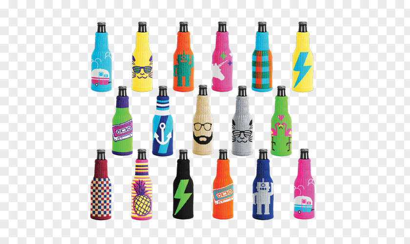 Beer Plastic Bottle Koozie Cooler PNG