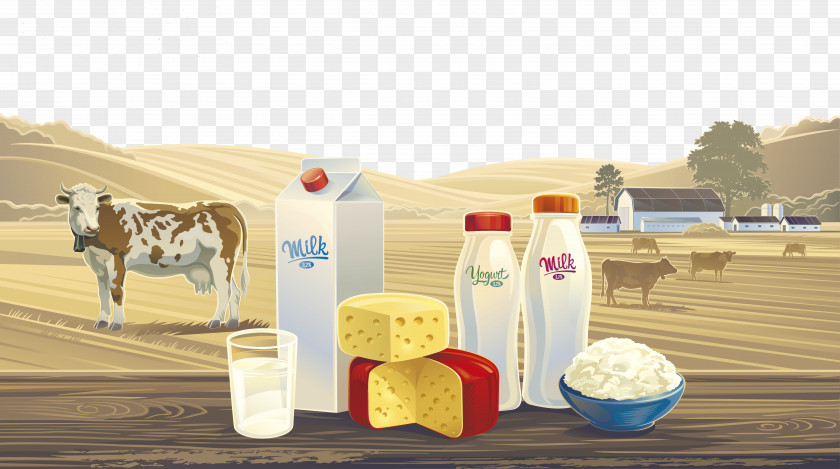 Vector Desert Soured Milk Cattle Dairy Product PNG