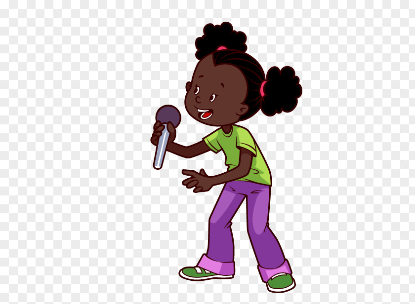 Foreign Children Microphone African American Cartoon Clip Art PNG