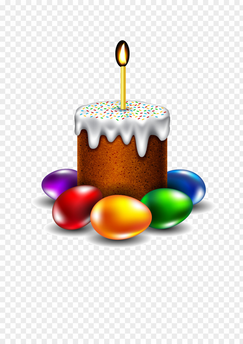 Easter Egg Cake Vector Bunny Candle Clip Art PNG
