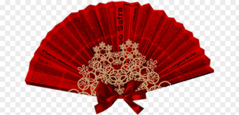 Moulin Rouge Hand Fan Red Paper PNG