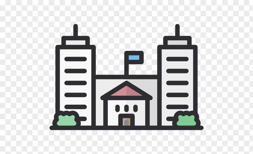 Tall School Building Architecture Icon PNG