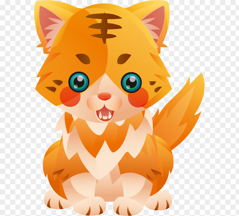 Vector Yellow Tiger Cat Kitten Whiskers Felidae PNG