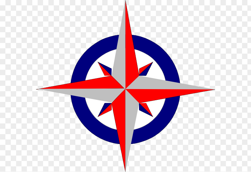 Red Star Compass Rose North Clip Art PNG