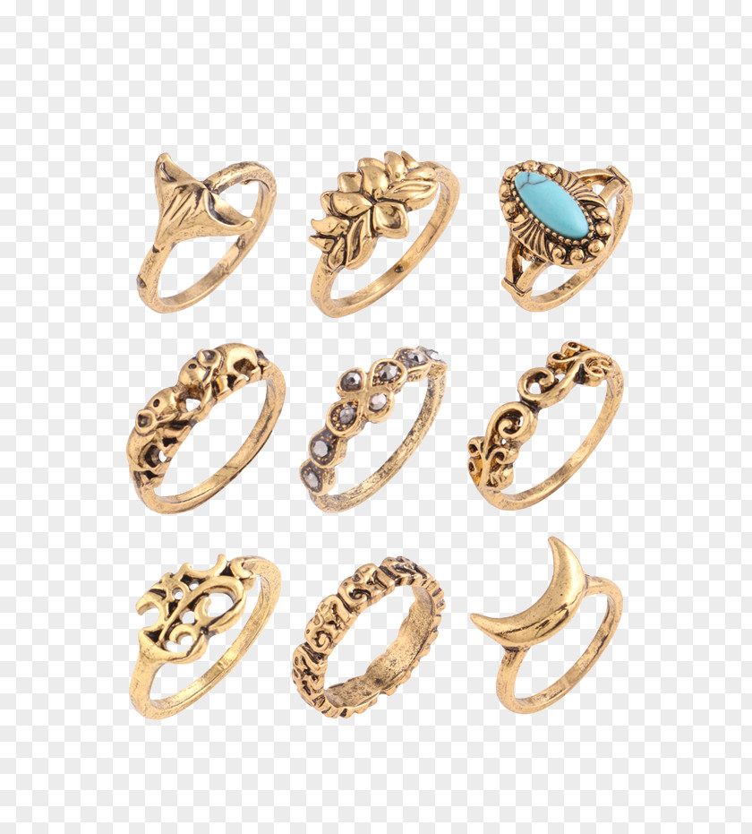 Ring Alloy Turquoise Gold Silver PNG