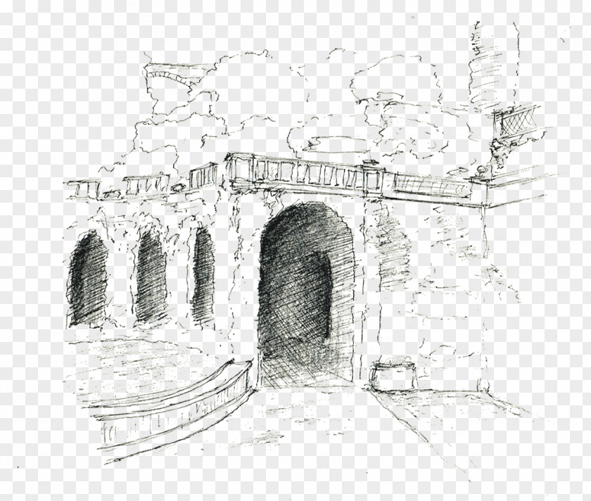 Carlo Scarpa Villa D'Este Hadrian's Trajan's Market Pompeii Sketch PNG