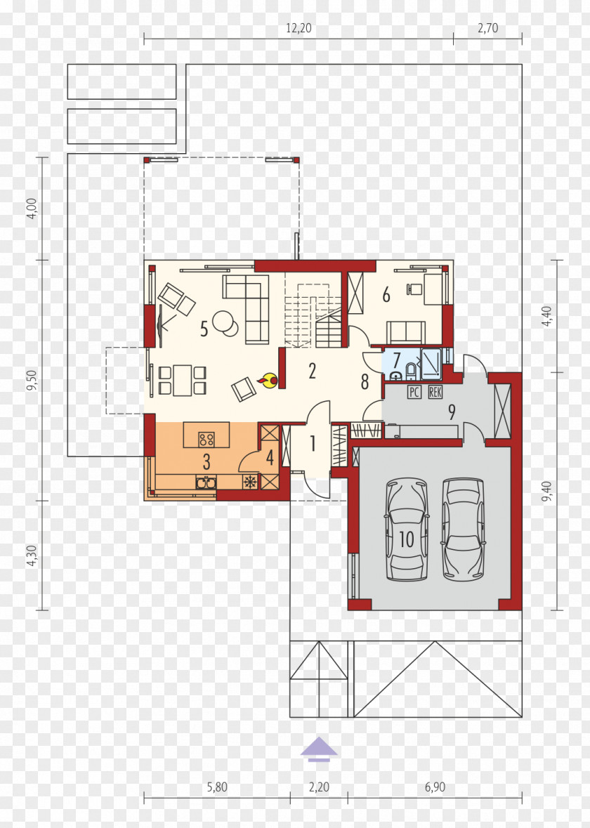 Plot House Architectural Engineering Gable Roof Floor Plan PNG