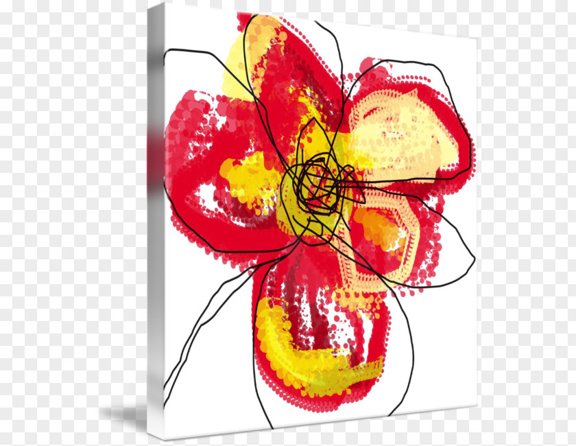 Red Butterfly Flower Floral Design Insect Pollinator PNG