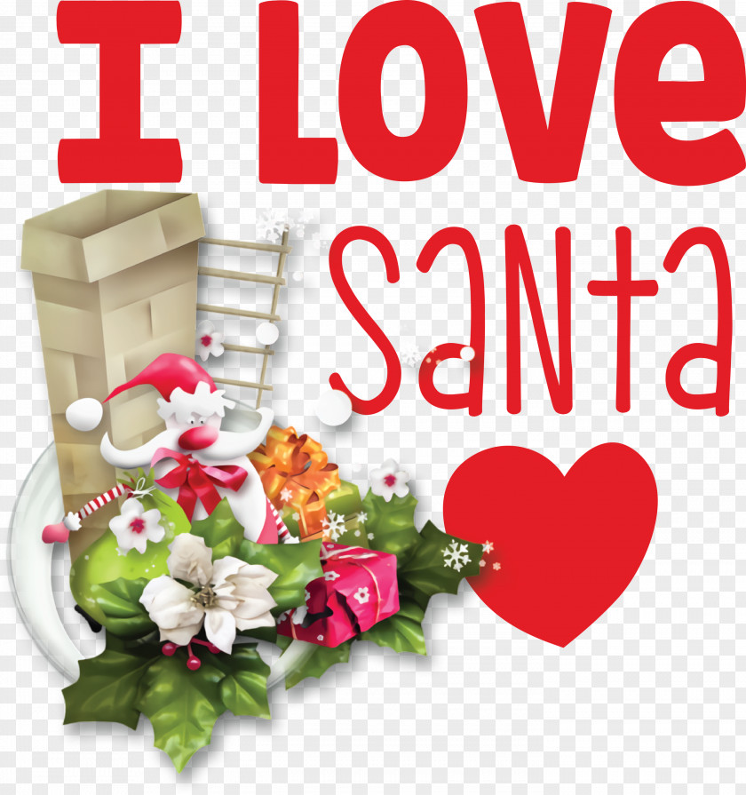 I Love Santa Christmas PNG