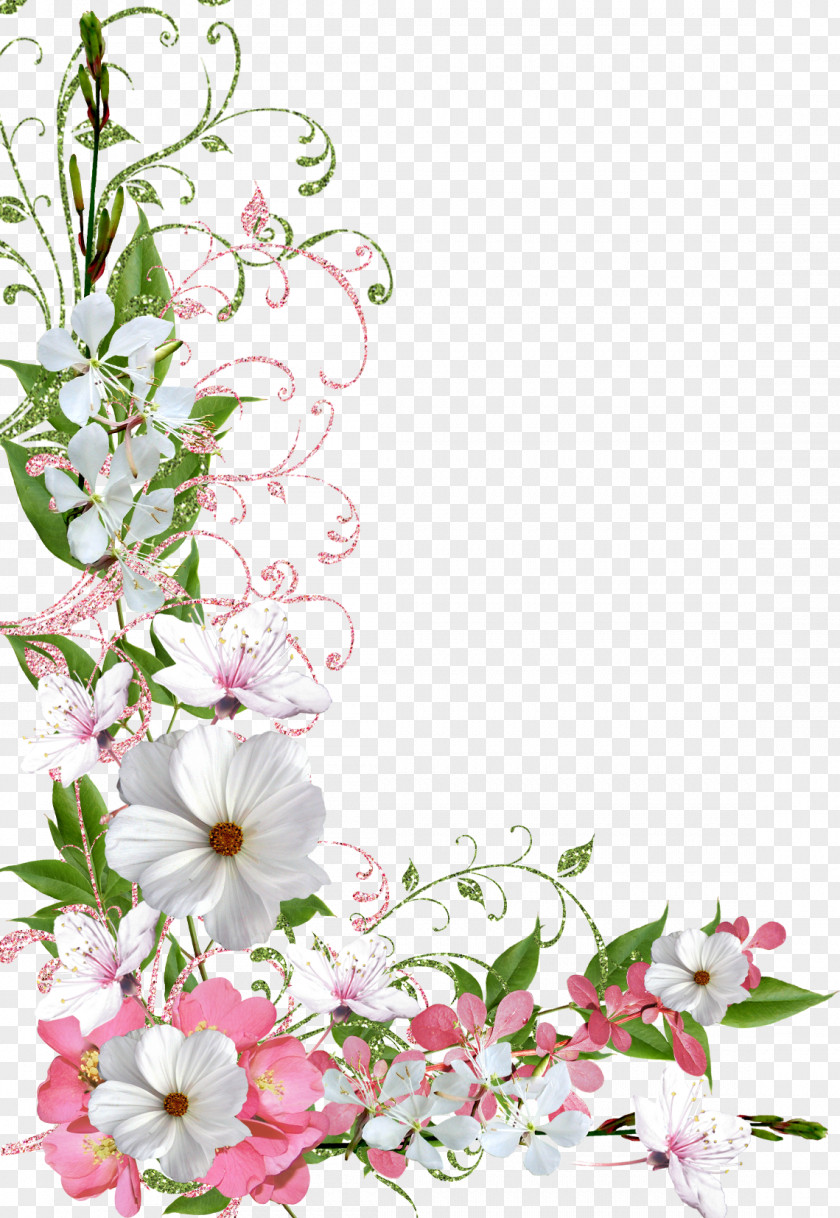 Spring Border Flowers Clip Art PNG