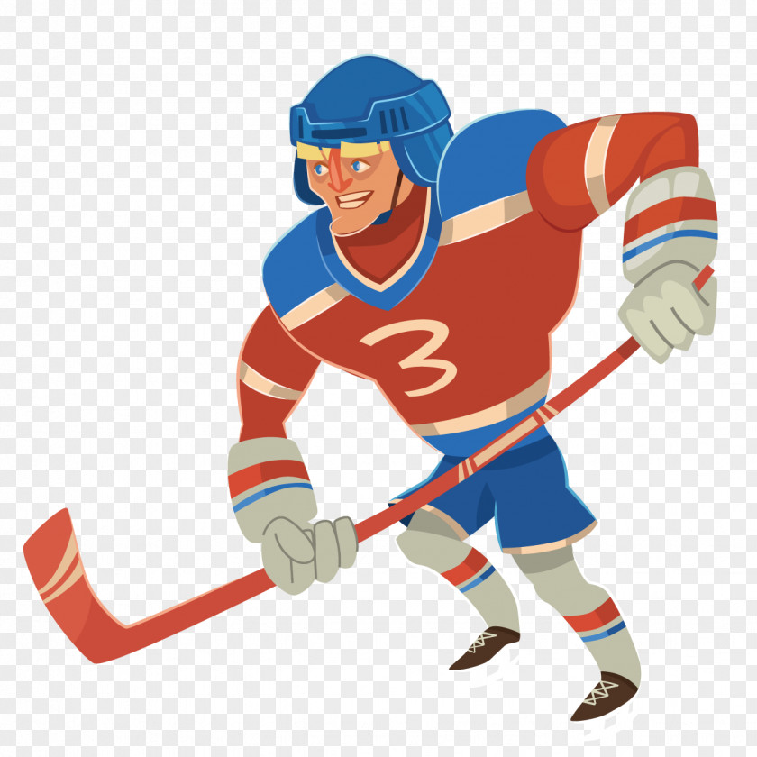 Cartoon Hockey Player Ice Drawing PNG