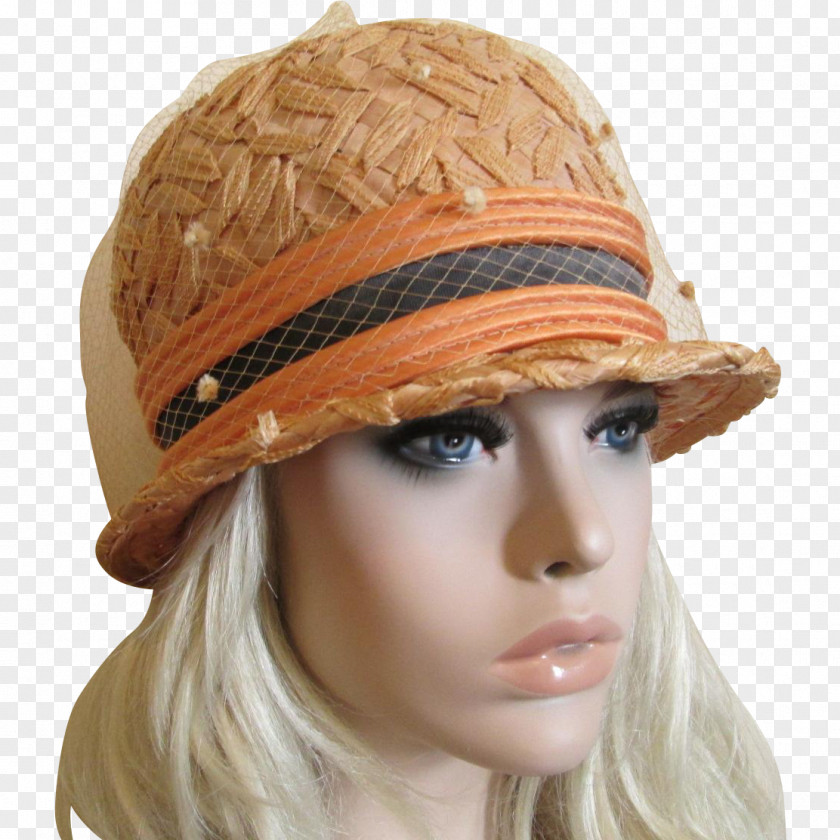 Straw Hat Beanie Cloche Knit Cap Fascinator PNG