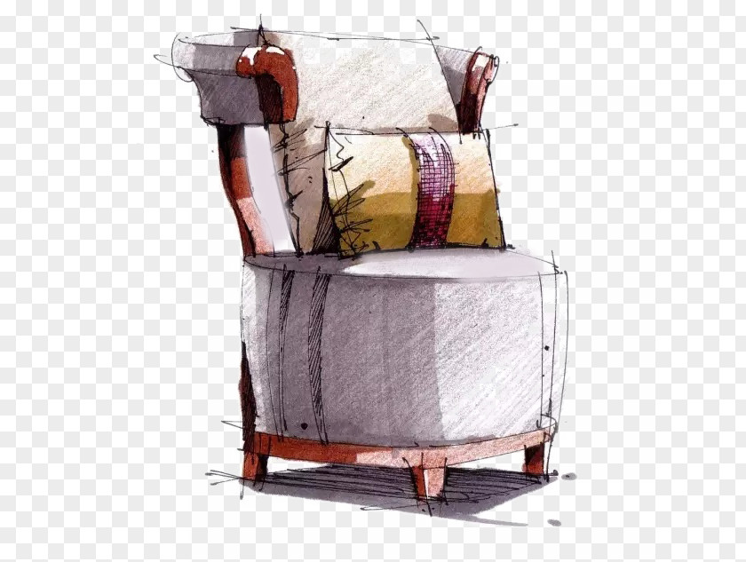 Seating Painted Chair Watercolor Painting Couch PNG