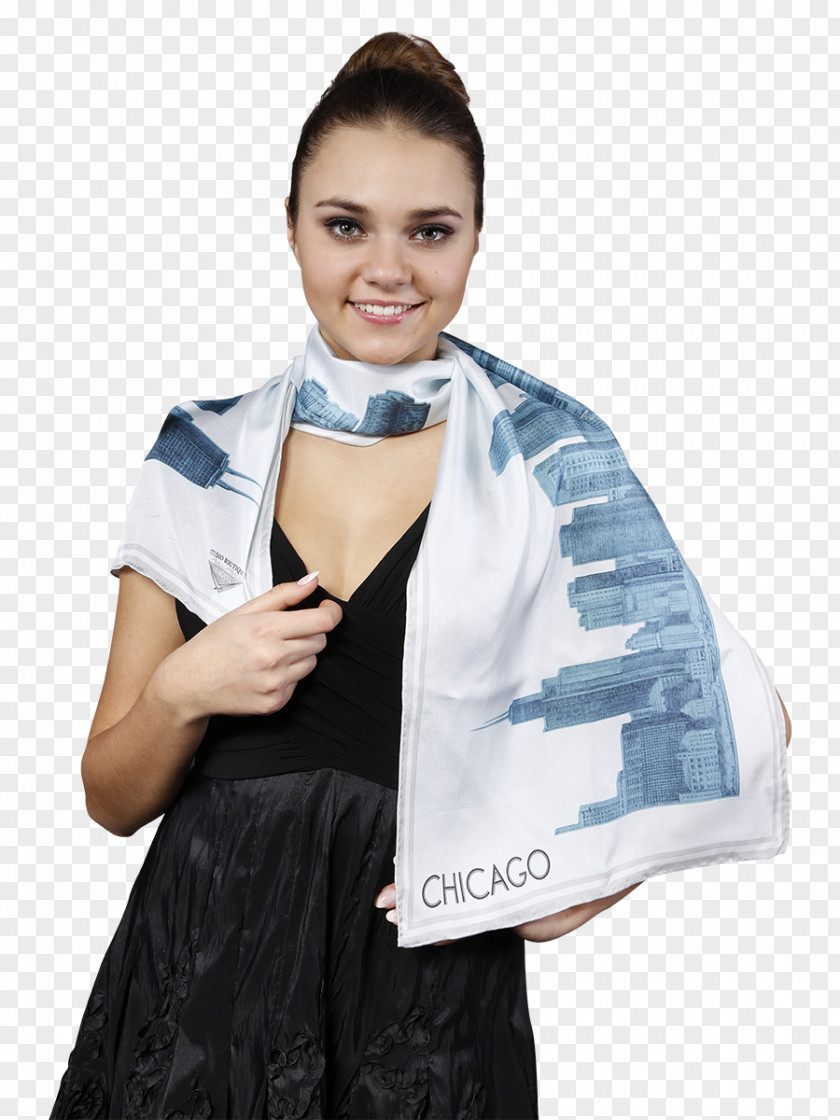 Silk Scarf Sky Blue Man Of Steel Color PNG