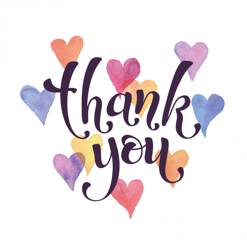 Thank You YouTube Heart Watercolor Painting PNG