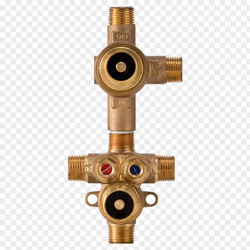 Brass Thermostatic Mixing Valve Tap Shower Plumbing PNG