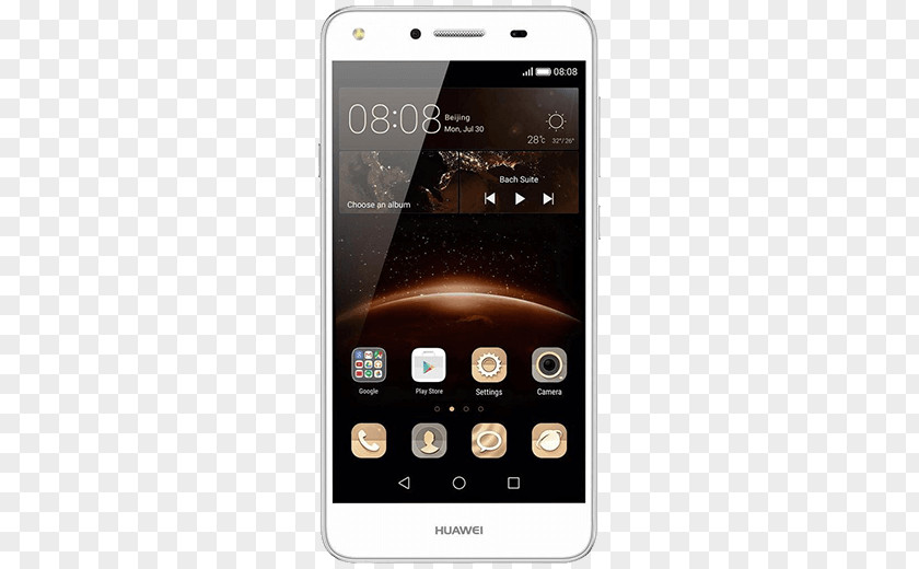 Huawei Cell Phone Y5 II Dual SIM Gold Hardware/Electronic 华为 Smartphone PNG