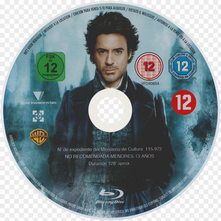 Sherlock Holmes Robert Downey Jr. Compact Disc Blu-ray Film PNG