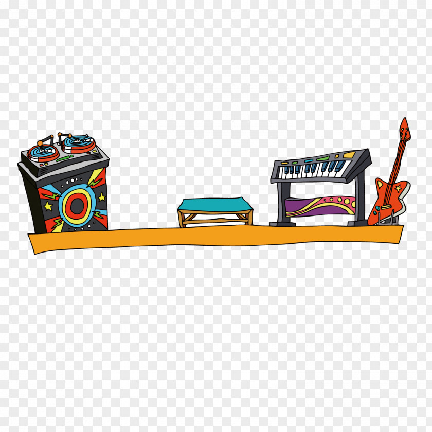 Exquisite Musical Instruments Drawing PNG