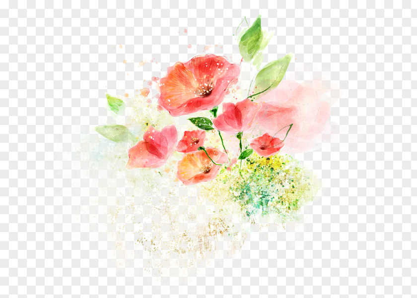 Flower Watercolor Painting Drawing Ink Wash Illustration PNG