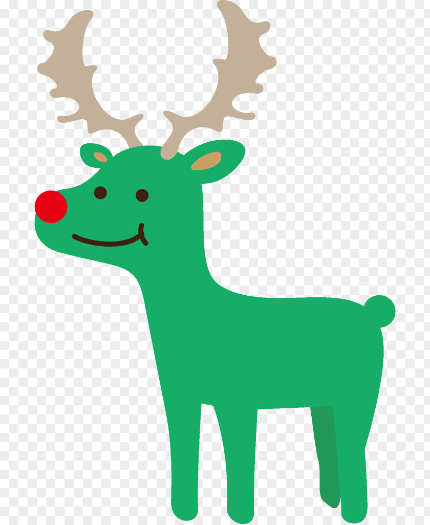 Line Art Wildlife Reindeer Christmas PNG