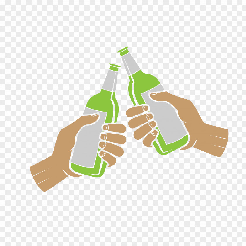 Cheers Holding Beer Bottles Bottle Computer File PNG