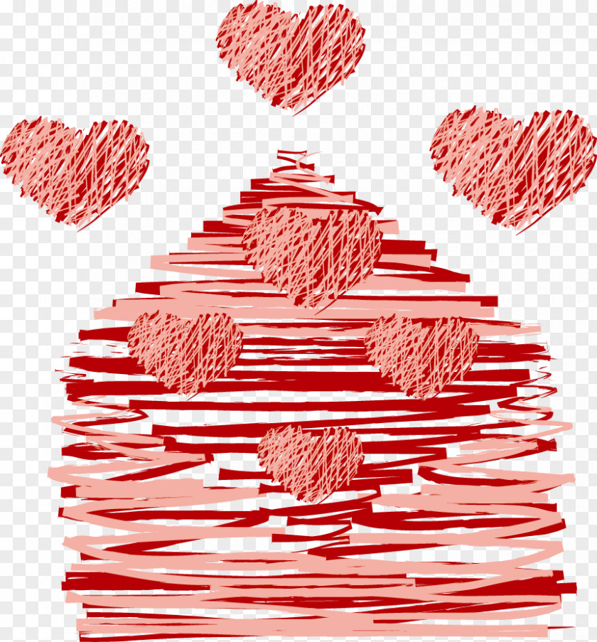Creative Valentine's Day House Red PNG
