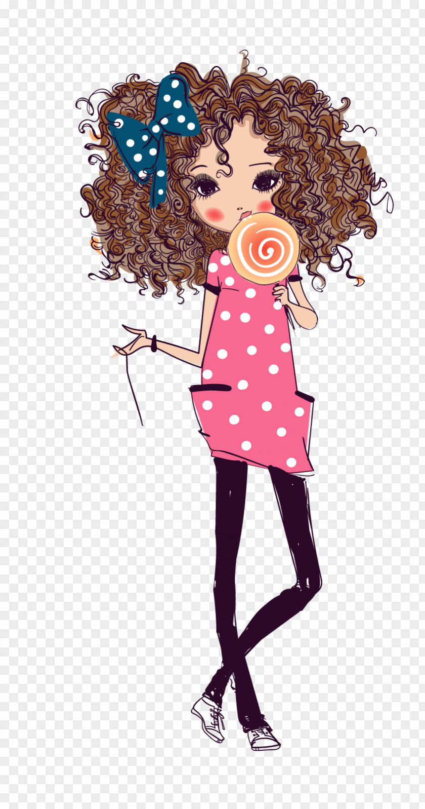 Drawing Illustration PNG Illustration, Girl s, girl holding candy stick clipart PNG