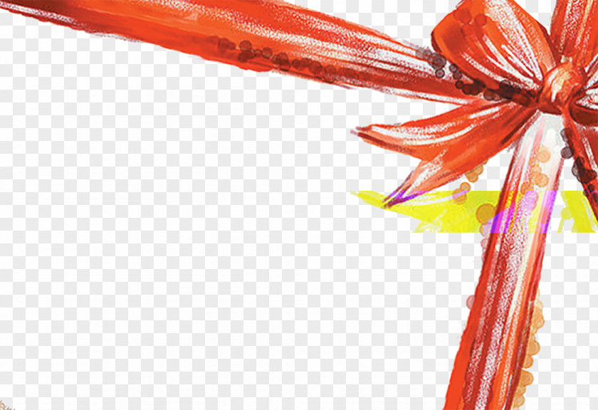 Hand-painted Bow Poster Christmas Festival Wallpaper PNG