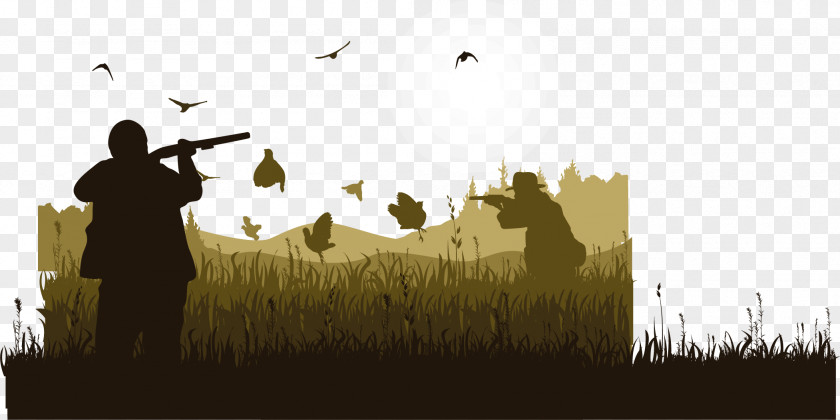 Hunting Wild Goose Silhouette Bird PNG