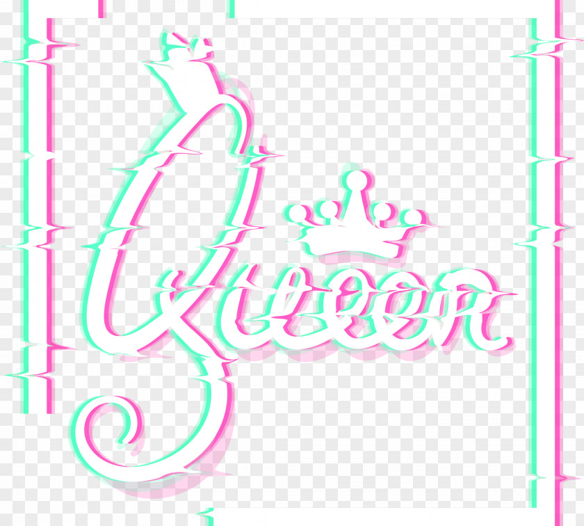 Vector Hand Painted Queen Logo Illustration PNG
