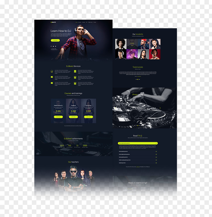 Dj Promote Graphic Design Responsive Web Template System PNG