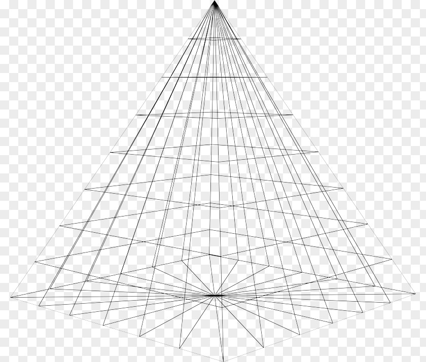Black 3D Mesh Pyramid Triangle Structure Symmetry Pattern PNG