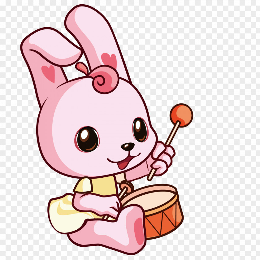 Drums Of Rabbits Rabbit Cartoon Clip Art PNG