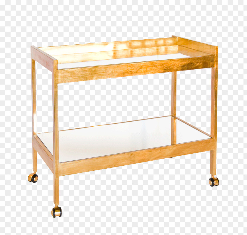 Gold Leaf Table Mirror Shelf PNG