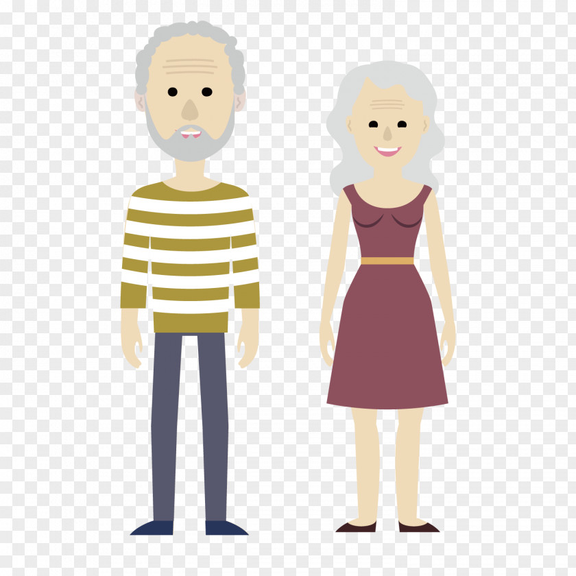 Loving Old Couple Euclidean Vector PNG
